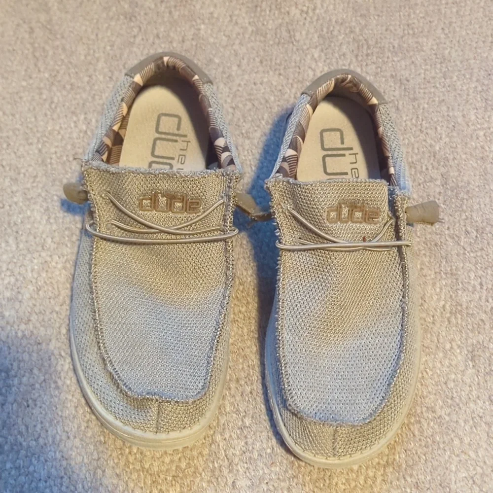 Mens Beige Hey Dude wally slip on shoes size 10 - Picture 4 of 7